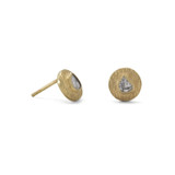 Image of Gold-plated Sterling Silver Polki Diamond Post Earrings