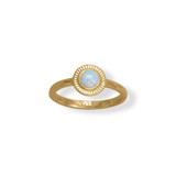 Image of Gold-plated Sterling Silver Round Synthetic Opal Ring