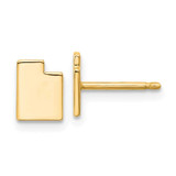 Image of 7.32mm Gold-Plated Sterling Silver Utah UT Small State Stud Earrings