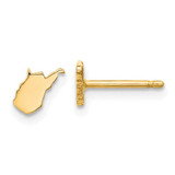 Image of 6.99mm Gold-Plated Sterling Silver West Virginia WV Small State Stud Earrings