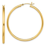 Image of 46.9mm Gold-Tone Sterling Silver Polished Hoop Earrings QE13136
