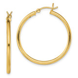 Image of 31.9mm Gold-Tone Sterling Silver Polished Hoop Earrings QE13139