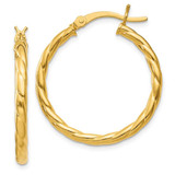 Image of 20mm Gold-Tone Sterling Silver Twist 25mm Hoop Earrings QE6656