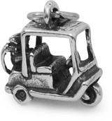 Image of Golf Cart Charm 925 Sterling Silver