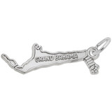 Image of Grand Bahama Map Charm (Choose Metal) by Rembrandt