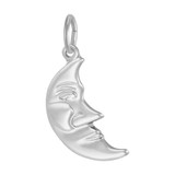 Image of Half Moon w/ Face Charm (Choose Metal) by Rembrandt