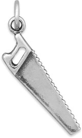 Image of Hand Saw Charm 925 Sterling Silver
