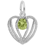 Image of Held In Love Heart - August Charm (Choose Metal) by Rembrandt