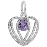 Image of Held In Love Heart - February Charm (Choose Metal) by Rembrandt