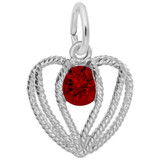 Image of Held In Love Heart - January Charm (Choose Metal) by Rembrandt
