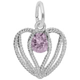 Image of Held In Love Heart - October Charm (Choose Metal) by Rembrandt