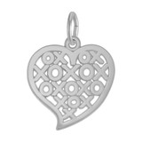 Image of Hugs & Kisses Cutout Heart Charm (Choose Metal) by Rembrandt