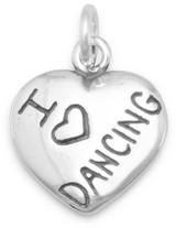 Image of I Love DANCING Charm 925 Sterling Silver