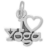 Image of I Love Yoga Charm 925 Sterling Silver