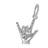 Image of I Love You Hand Sign Charm (Choose Metal) by Rembrandt