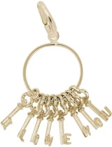 Image of I Love You Skeleton Key Ring Charm (Choose Metal) by Rembrandt