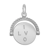 Image of I Love You Spinner Charm (Choose Metal) by Rembrandt