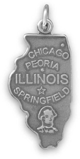 Image of Illinois State Charm 925 Sterling Silver