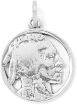Image of Indian Head Nickel Charm 925 Sterling Silver