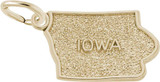 Image of Iowa Map Charm (Choose Metal) by Rembrandt