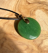 Natural Untreated Nephrite Jade Round (Circle) Pendant
