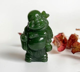 Natural Untreated Nephrite Jade Traveling Buddha Figurine