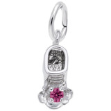Image of July Babyshoe w/ Synthetic Crystal Charm (Choose Metal) by Rembrandt