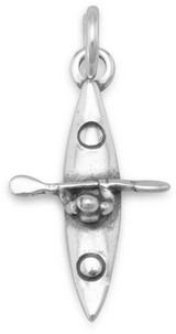 Image of Kayaker Charm 925 Sterling Silver