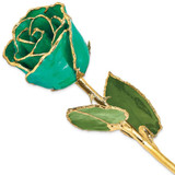 Image of Lacquer Dipped Gold-Tone Trim Green Rose GM22719