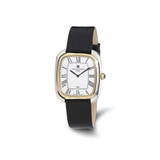 Image of Ladies Charles Hubert IP 2-tone Square Brown Leather Band Watch