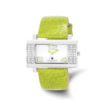 Image of Ladies Charles Hubert Stainless Green Leather 40x23mm Watch