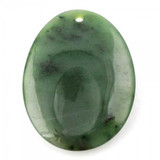 Image of Large Genuine Natural Nephrite Jade Worry Stone w/ Hole