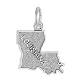Image of Louisiana Map Charm (Choose Metal) by Rembrandt