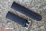 Image of Lum-Tec Watches - Replacement Parts - 24mm Richmond Red Stitch Leather Strap - (22mm Buckle NOT Included)
