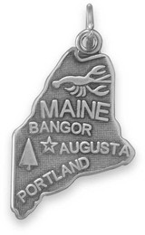 Image of Maine State Charm 925 Sterling Silver
