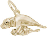 Image of Manatee w/ Calf Charm (Choose Metal) by Rembrandt