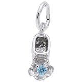 Image of March Babyshoe w/ Synthetic Crystal Charm (Choose Metal) by Rembrandt
