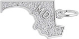 Image of Maryland Map Charm (Choose Metal) by Rembrandt