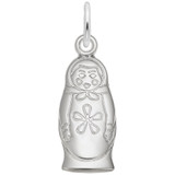Image of Matryoshka Doll Flat Back Charm (Choose Metal) by Rembrandt