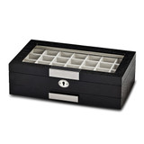 Matte Black Wood Composite 56-section Earring / Cuff Link Box