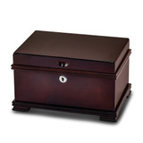 Matte Cherry Finish Bubinga (African Rosewood) Veneer w/ Tray Jewelry Chest