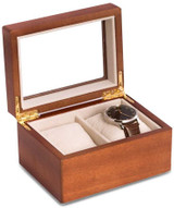 Image of Matte Cherry Finish Wood 2-Watch Case
