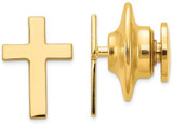 Image of Mens 14K Yellow Gold Polished Cross Tie Tac XR461