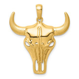 Image of Mens 14K Yellow Gold Steer Skull Pendant