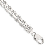 Image of Mens 9" Sterling Silver 8.9mm Flat Anchor Chain Anklet