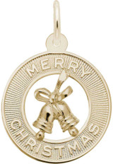 Image of Merry Christmas Bells Charm (Choose Metal) by Rembrandt