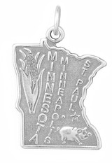 Image of Minnesota State Charm 925 Sterling Silver