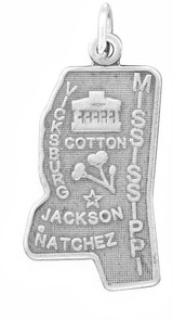 Image of Mississippi State Charm 925 Sterling Silver