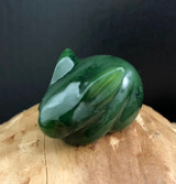 Natural Nephrite Jade or Rhodonite Rabbit Figurine