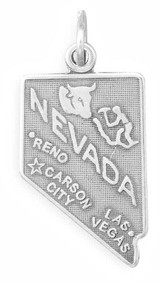 Image of Nevada State Charm 925 Sterling Silver
